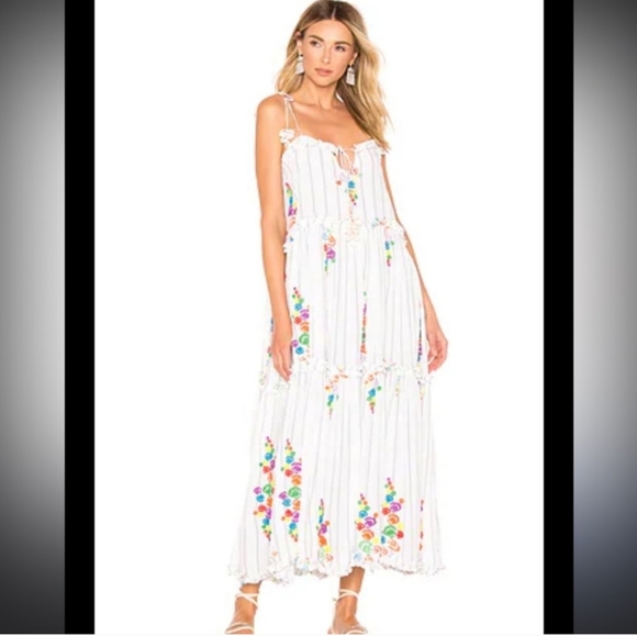 All Things Mochi Mady Embroidered Boho Slow Fadhion Maxi Dress, Small - Picture 1 of 7